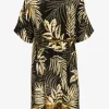 Charmline Seductive Leaves Tunic - Black Ivory Hot