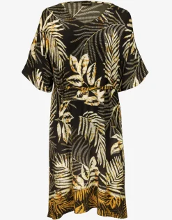 Charmline Seductive Leaves Tunic - Black Ivory Hot