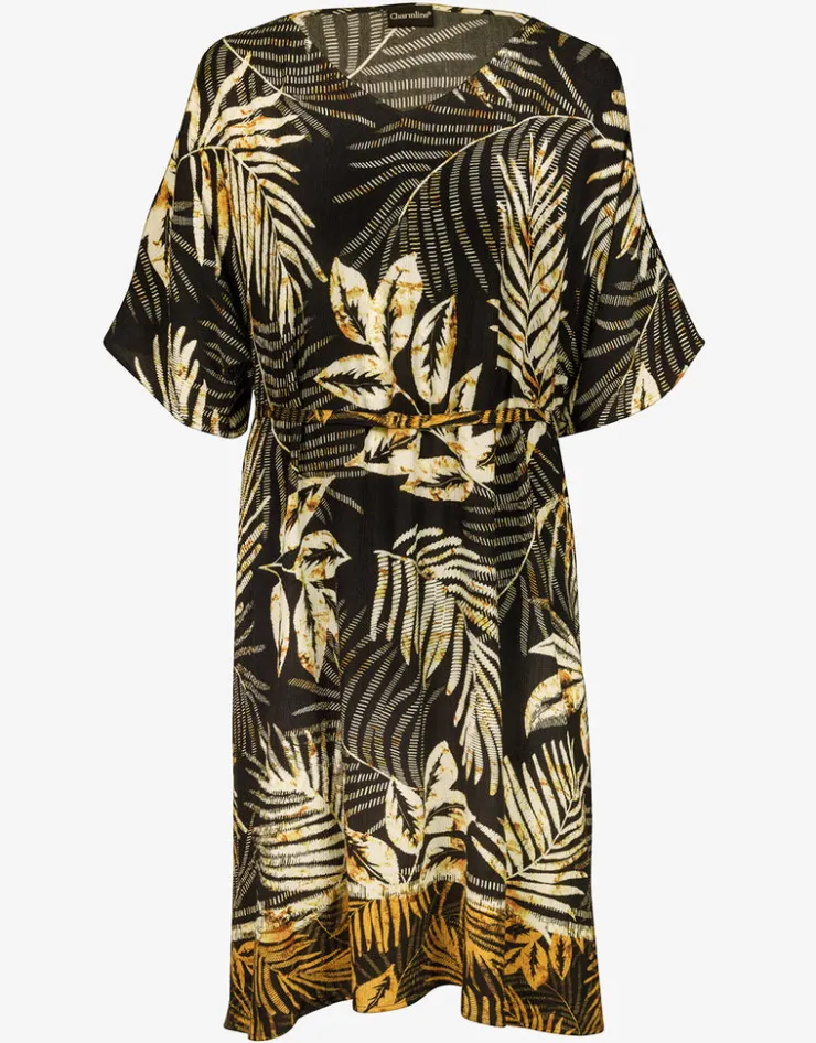 Charmline Seductive Leaves Tunic - Black Ivory Hot