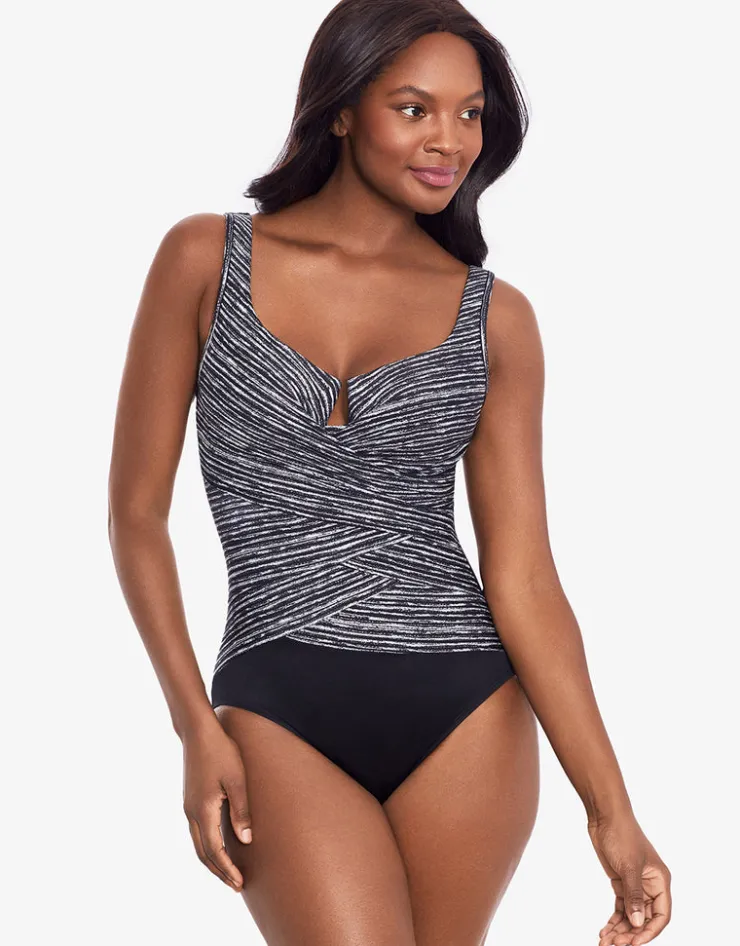Miraclesuit Selenite Layered Escape Swimsuit - Black Outlet