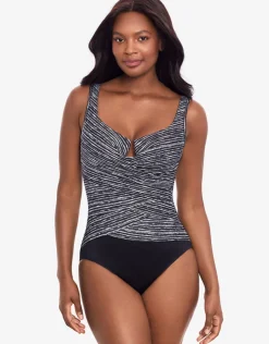Miraclesuit Selenite Layered Escape Swimsuit - Black Outlet