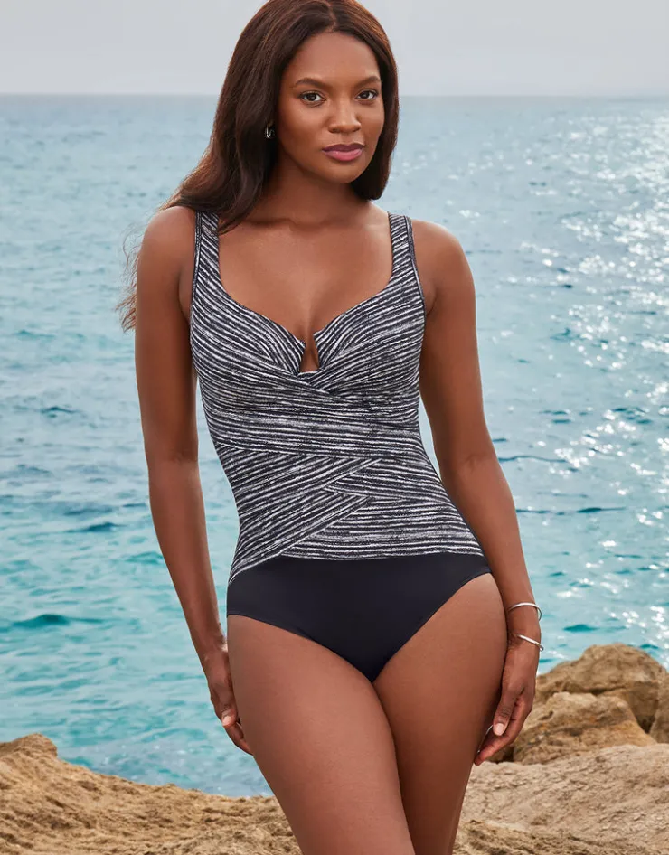 Miraclesuit Selenite Layered Escape Swimsuit - Black Outlet