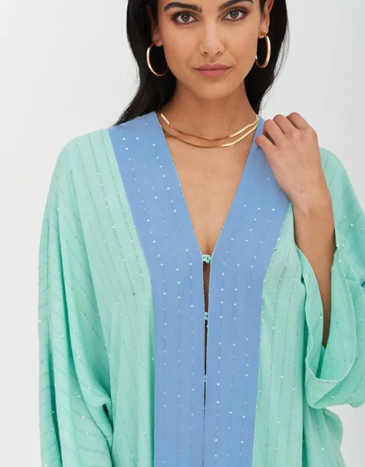 Pitusa Sequin Kimono - Mint Best