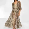 Maryan Mehlhorn Serpent Long Blouse Dress - Python Sale