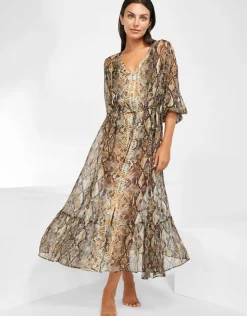 Maryan Mehlhorn Serpent Long Blouse Dress - Python Sale