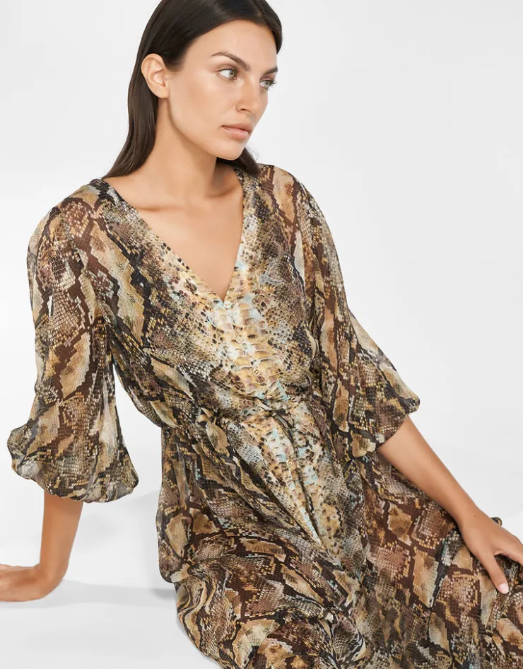 Maryan Mehlhorn Serpent Long Blouse Dress - Python Sale