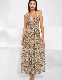 Maryan Mehlhorn Serpent Maxi Halter Dress - Python Hot