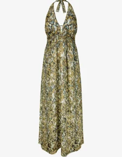 Maryan Mehlhorn Serpent Maxi Halter Dress - Python Hot