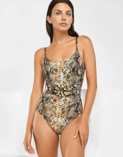 Maryan Mehlhorn Serpent Underwired Ring Front Swimsuit - Python New