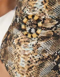 Maryan Mehlhorn Serpent Underwired Ring Front Swimsuit - Python New