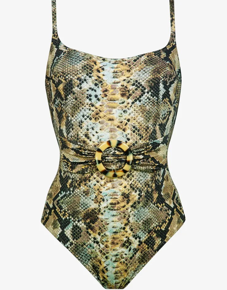 Maryan Mehlhorn Serpent Underwired Ring Front Swimsuit - Python New