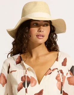 Seafolly Shady Lady Collapsible Fedora - Natural Discount
