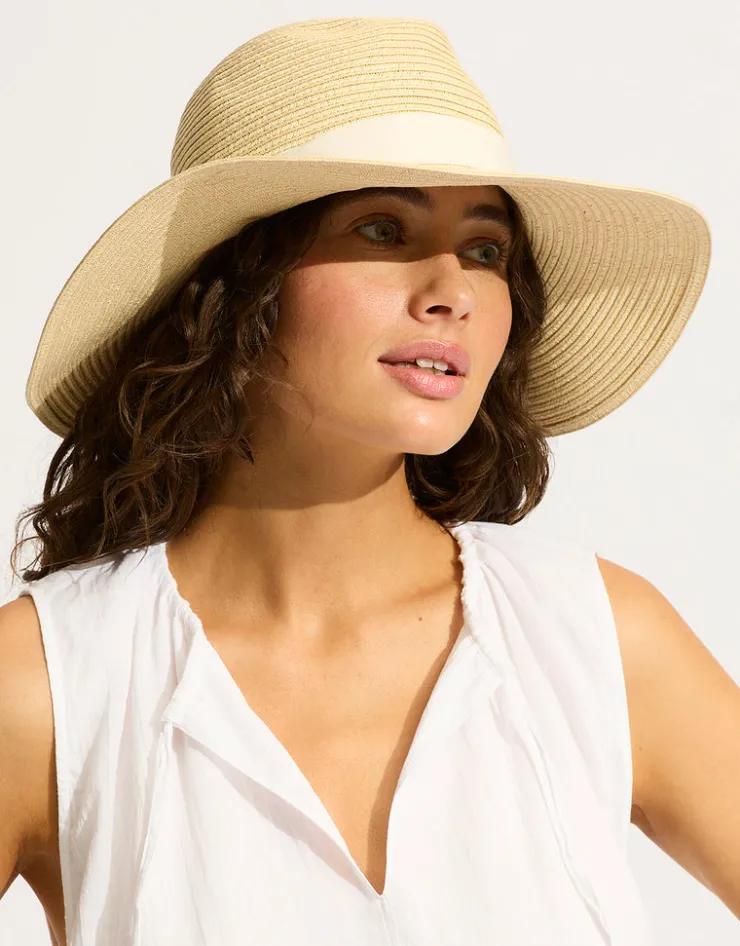 Seafolly Shady Lady Collapsible Fedora - Natural Discount