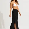 Seafolly Shirred Waist Wrap Beach Trousers - Black Outlet
