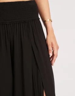 Seafolly Shirred Waist Wrap Beach Trousers - Black Outlet