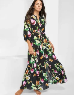 Maryan Mehlhorn Siciliana Maxi Kaftan - Black-Brights Discount