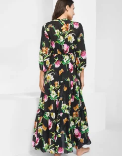 Maryan Mehlhorn Siciliana Maxi Kaftan - Black-Brights Discount