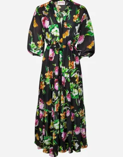 Maryan Mehlhorn Siciliana Maxi Kaftan - Black-Brights Discount