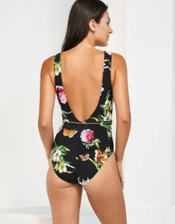 Maryan Mehlhorn Siciliana Plunge Swimsuit - Black-Brights New