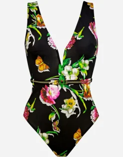 Maryan Mehlhorn Siciliana Plunge Swimsuit - Black-Brights New
