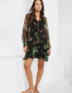 Maryan Mehlhorn Siciliana Silk Tunic - Black-Brights New