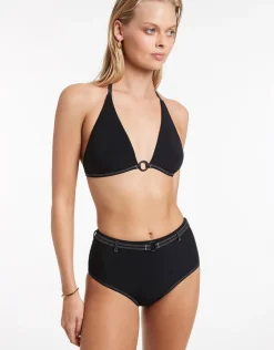 Jets Signature High Waist Bikini Pant - Black Clearance