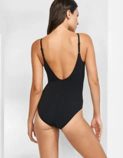Maryan Mehlhorn Silence Ladder Plunge Swimsuit - Black and White Clearance