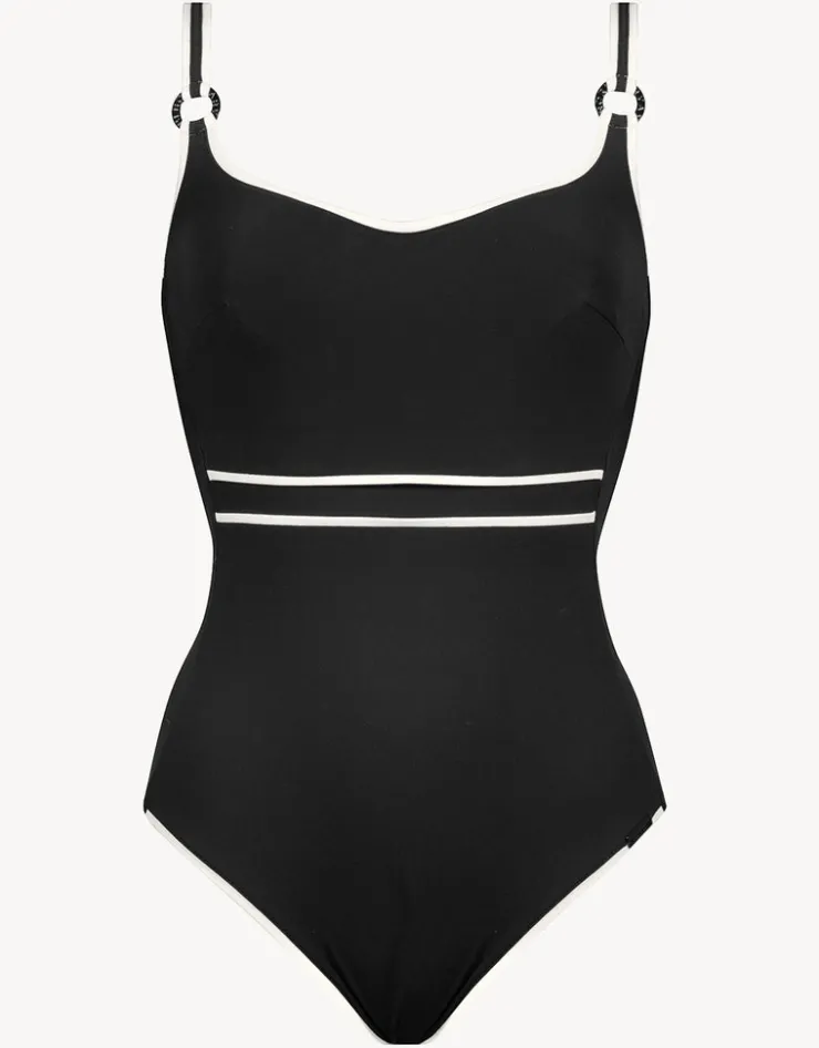 Maryan Mehlhorn Silence Underwired Swimsuit - Black and White New