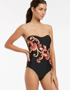 Jets Silk Road Bandeau Swimsuit - Black Fashion