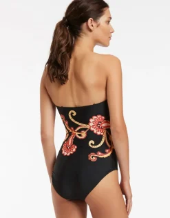 Jets Silk Road Bandeau Swimsuit - Black Fashion
