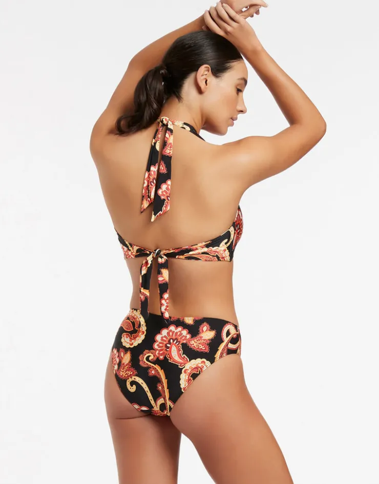 Jets Silk Road D/DD Halter Bikini Top - Black Hot