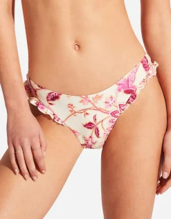 Seafolly Silk Road High Cut Rio Bikini Pant - Pink Clearance