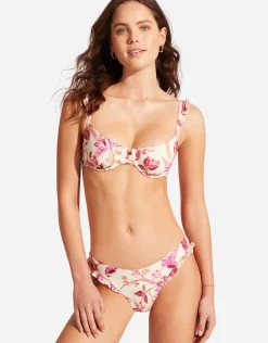 Seafolly Silk Road High Cut Rio Bikini Pant - Pink Clearance