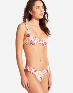 Seafolly Silk Road High Cut Rio Bikini Pant - Pink Clearance