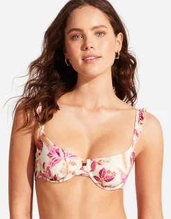 Seafolly Silk Road Underwire Bra Bikini Top - Pink Best