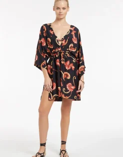 Jets Silk Road Wide Sleeve Kaftan - Black Fashion