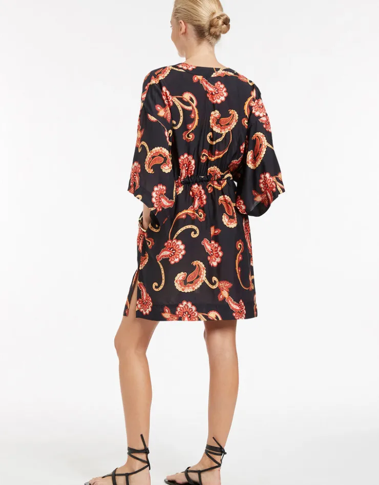 Jets Silk Road Wide Sleeve Kaftan - Black Fashion