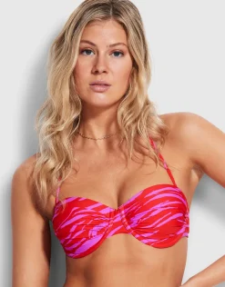 Seafolly Skin Deep Bustier Bikini Top - Mandarin Red Hot