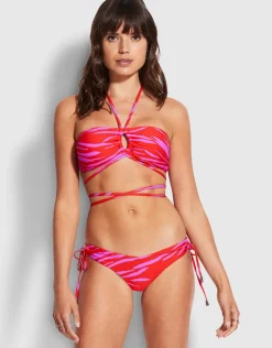 Seafolly Skin Deep Loop Tie Side Bikini Pant -Mandarin Red Outlet