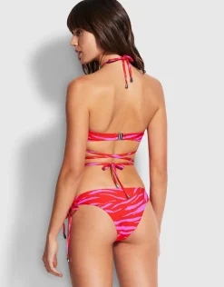 Seafolly Skin Deep Loop Tie Side Bikini Pant -Mandarin Red Outlet