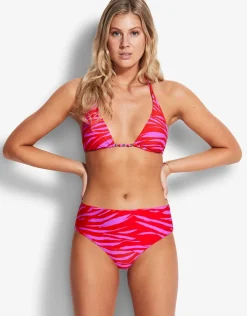 Seafolly Skin Deep Wide Side Retro Bikini Pant - Mandarin Red Outlet