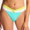 Seafolly Slice of Splice Banded Bikini Pant - Lime Burst New
