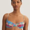 Polo Ralph Lauren Smocked Madras Underwired Balconette Bikini Top - Multi Sale