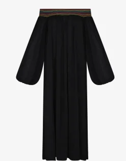 Pitusa Smocked Off the Shoulder Dress - Black Clearance