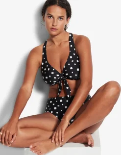Seafolly Soft Spot F Cup Bikini Top - Black Sale