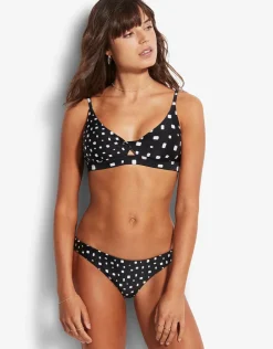 Seafolly Soft Spot Reversible Hipster Bikini Pant- Black New