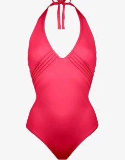 Maryan Mehlhorn Softline Plunge Halter Swimsuit - Watermelon Clearance