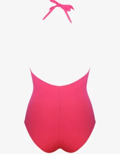 Maryan Mehlhorn Softline Plunge Halter Swimsuit - Watermelon Clearance