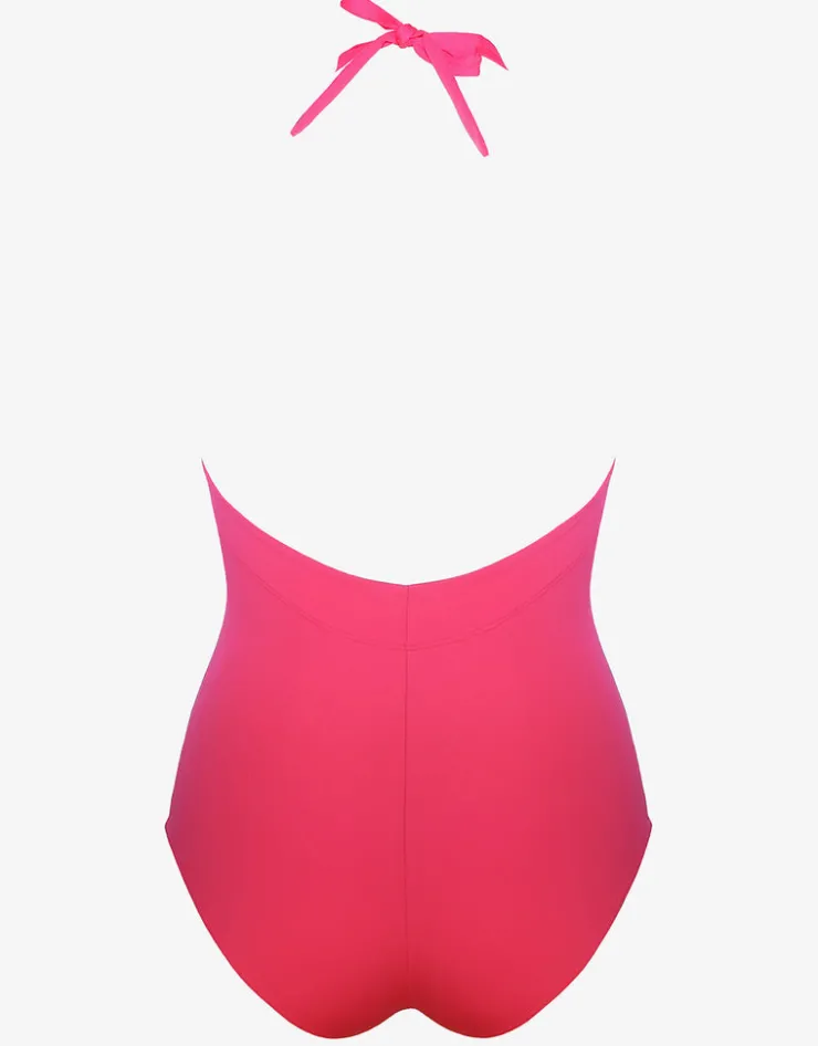 Maryan Mehlhorn Softline Plunge Halter Swimsuit - Watermelon Clearance