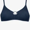 Watercult Solid Crush Ring Bralette Bikini Top - Night Blue Sale